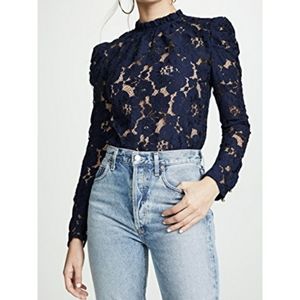 WAYF NAVY BLUE &TAN TOP